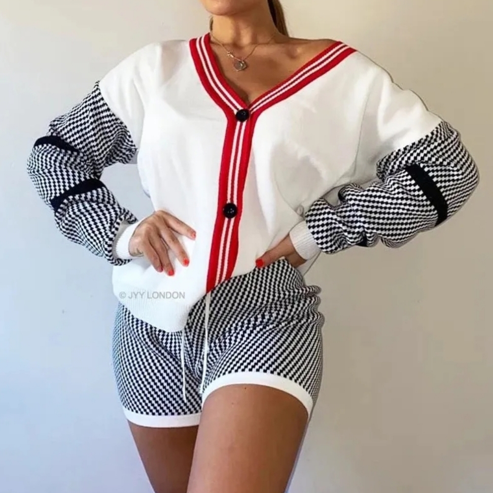 2pc Cardigan Knit Short Set - Picture 3 of 7